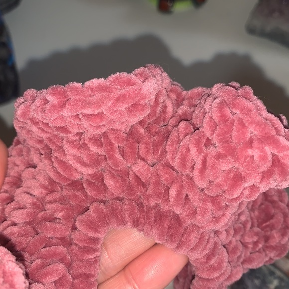 Handmade Crochet Velvet Scrunchie - Picture 2 of 3